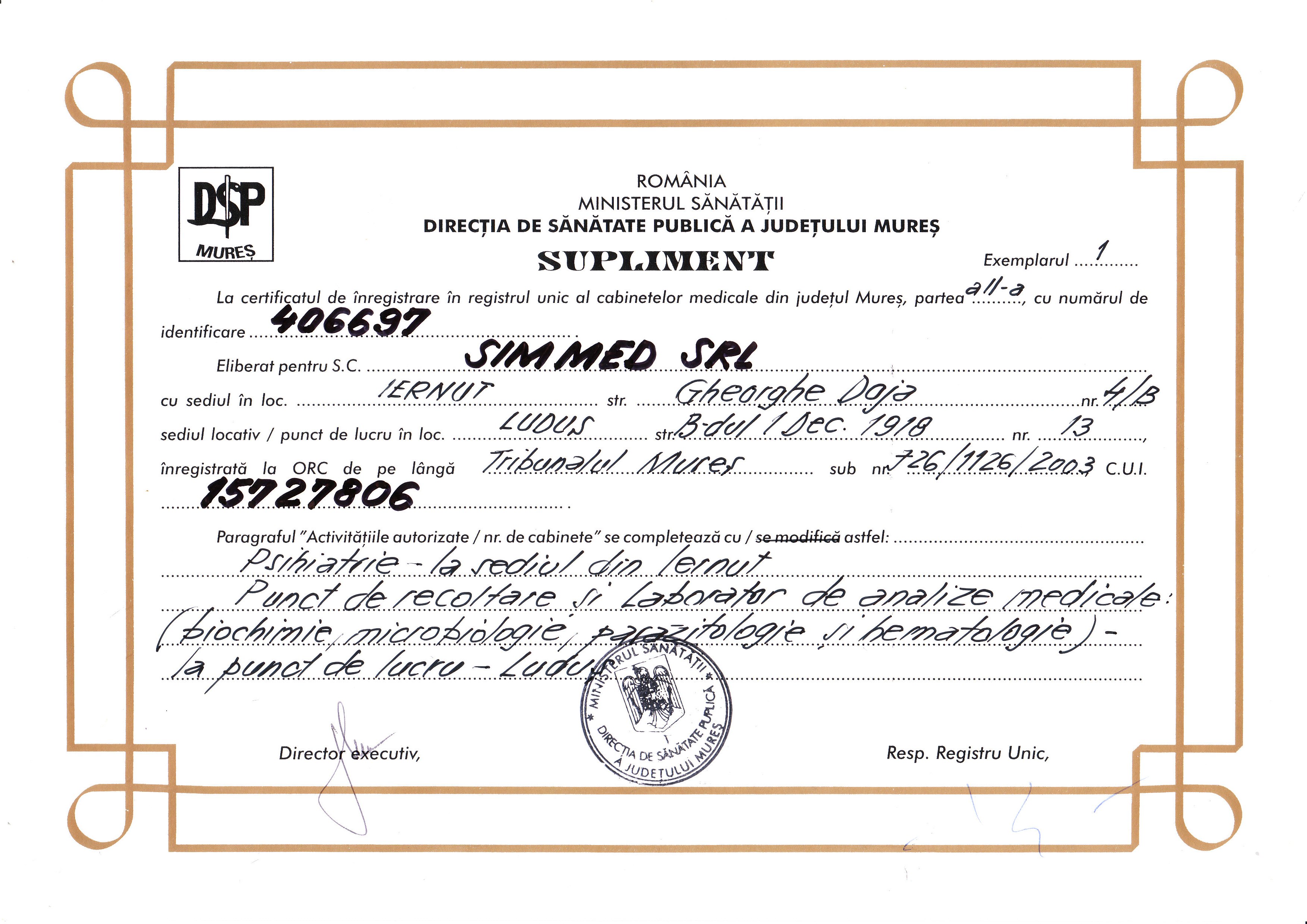 cvxoa_Certificat inregistrare DSP Laborator Ludus.jpg